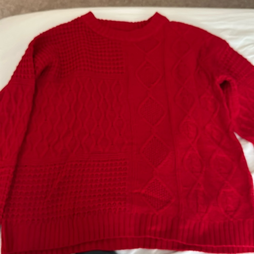 small warm knitted red sweater-only worn once